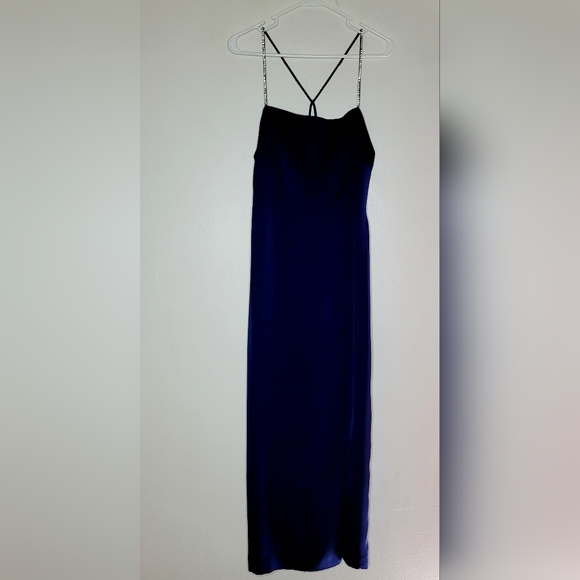 Ann Taylor Dresses & Skirts - Ann Taylor Dress Womens Size 10 Blue Jeweled Strap Sheath Women's Sleekly Gala